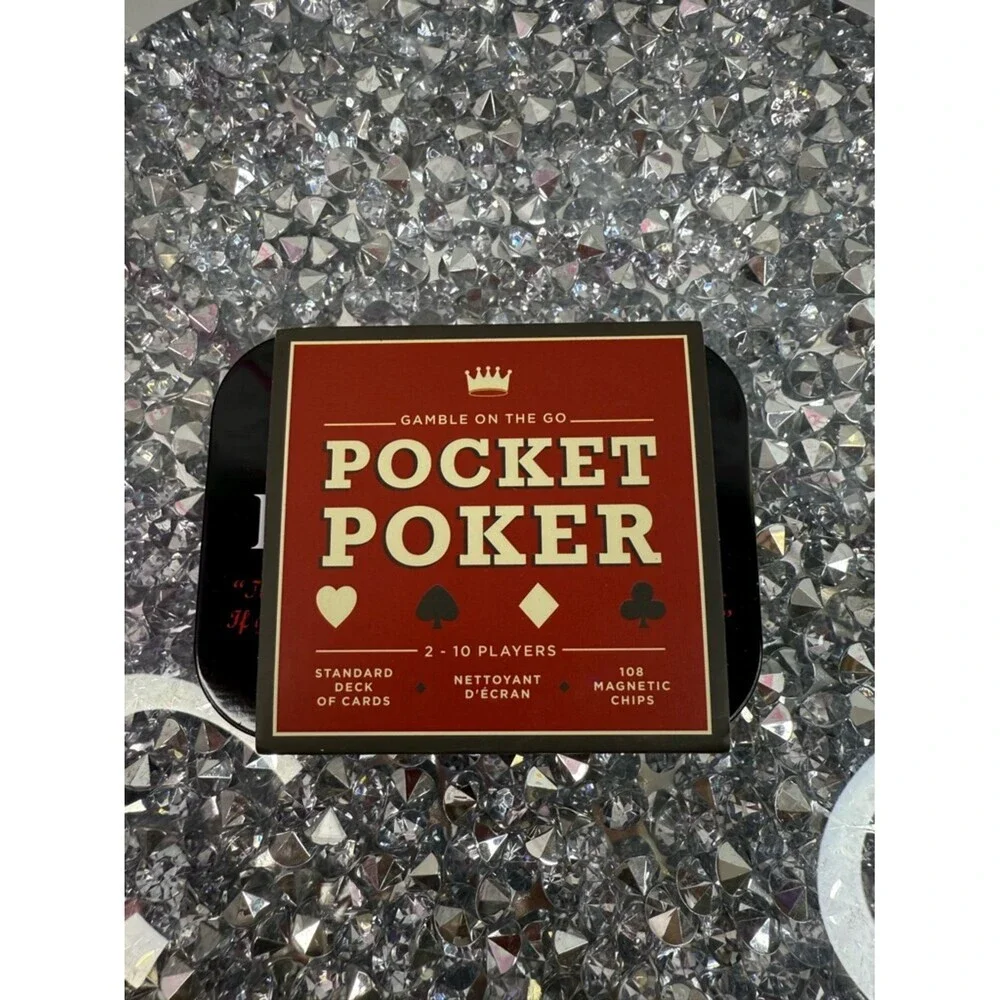 Restoration Hardware pocket poker game travel Red and Black Pocket Poker Tin